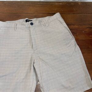 Theory Tan Flat Front Shorts